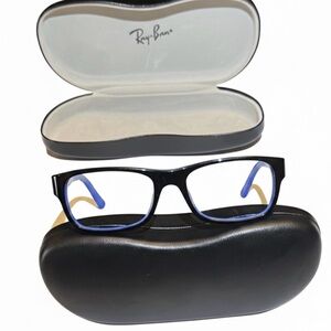 Ray-Ban Black and Blue Glasses with Case